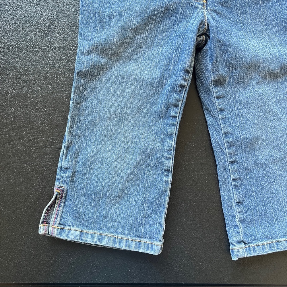 Y2K Gymboree Floral Embroidered Denim Capri Jeans Girls Size 5 - Picture 2 of 10
